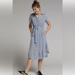 Maeve Gingham Shirtdress with cut-out details